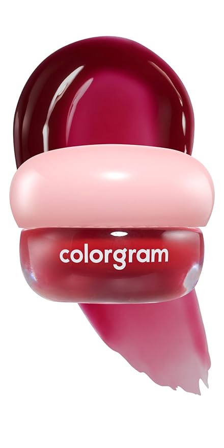 COLORGRAM TINTIN DORY LIP JAM 08 PLUM | Tinted Lip Jam, Hydrating & Plumping Lip Gloss with Lightweight, Non-Sticky Formula | Clear Radiance & Semi-Transparent Color