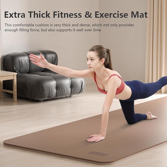 Wide Yoga Mat-80cm Non Slip Extra Thick 1/3'' Fitness Exercise Mat TPE Material High Resiliency Hot Yoga Mats(72“L x 32"W) With Carry Strap for Women Yoga Pilates, Home Floor Workout