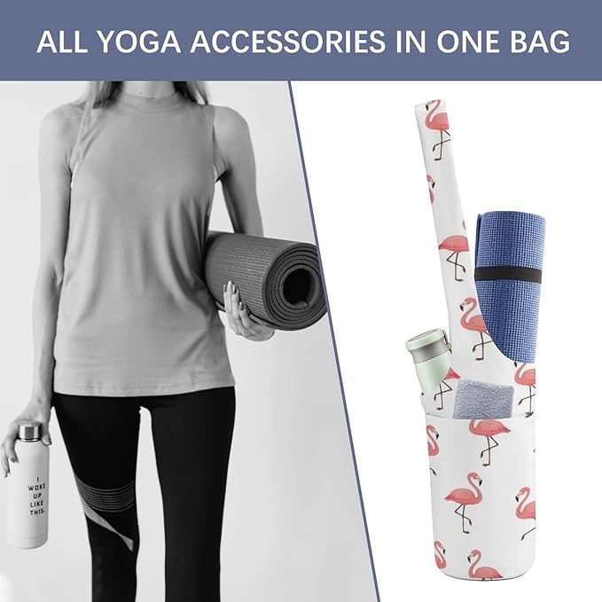 Large Yoga Mat Bag Fit Most Size for Ladies Yoga Mats Carrier Bags Multi-Functional Exercise Mat Holder Storage Bag