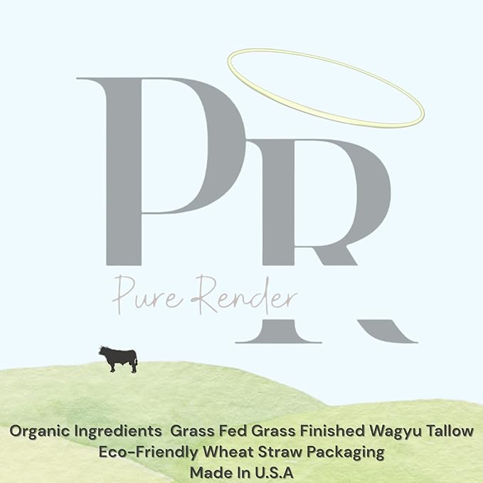 Grass Fed Tallow Sunscreen, Wagyu Tallow Skincare, Organic Tallow, Grass Finshed Tallow,Pure Render, SPF 50,Made in U.S.A