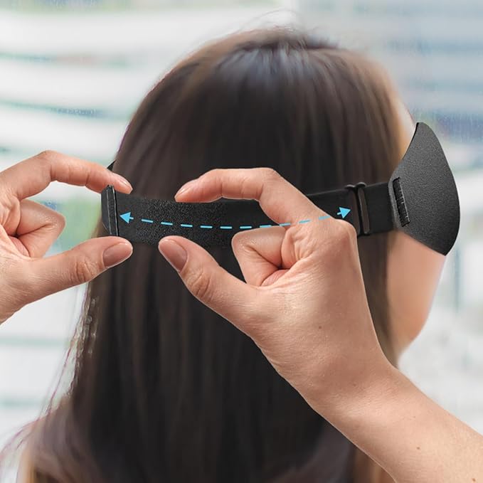 DTS Eye Sleep Mask for Side Sleepers Men Women Zero Eye Pressure 3D Cups Complete Light Blocking Night Blindfold with Adjustable Strap Shade Cover Sleeping Mask for Travel Nap Work Home (Black)