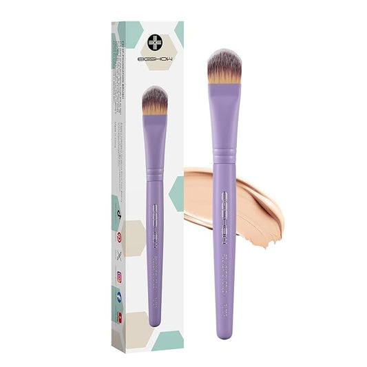 EIGSHOW Flat Foundation Brush - Small Kabuki Brush for Liquid & Cream Foundation, Concealer, Silver Ion Bristles for Smooth, Flawless Application (F673P)