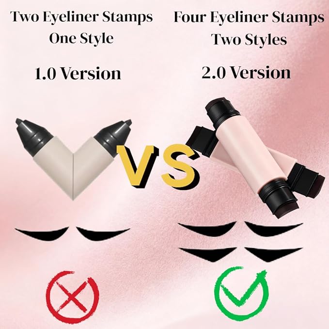 Foldable Eyeliner Stamp, Eye Liner Pen Tool for Beginners, 2026 New One-Piece Eyeliners Stamp Gel Eyeliner Pencil Set for Perfect Wings (Brown)