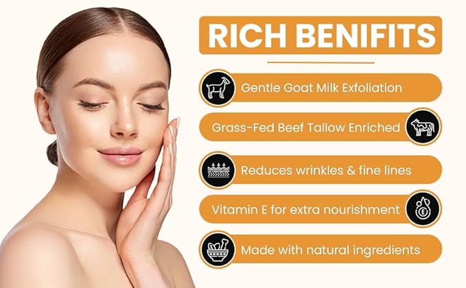 AJOMED COSMETICS Tallow & Goat Milk Body Wash, handmede body soap Moisturizing and Cleansing for All Skin Types 12 oz (Regular)