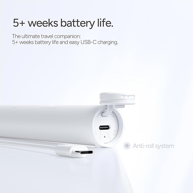 ORDO Lite Sonic Toothbrush, Electric Toothbrushes with 35,000 Pulses Per Min, Dual Modes, Over 5 Weeks Battery, Smart Timer, Waterproof, USB C, Snow