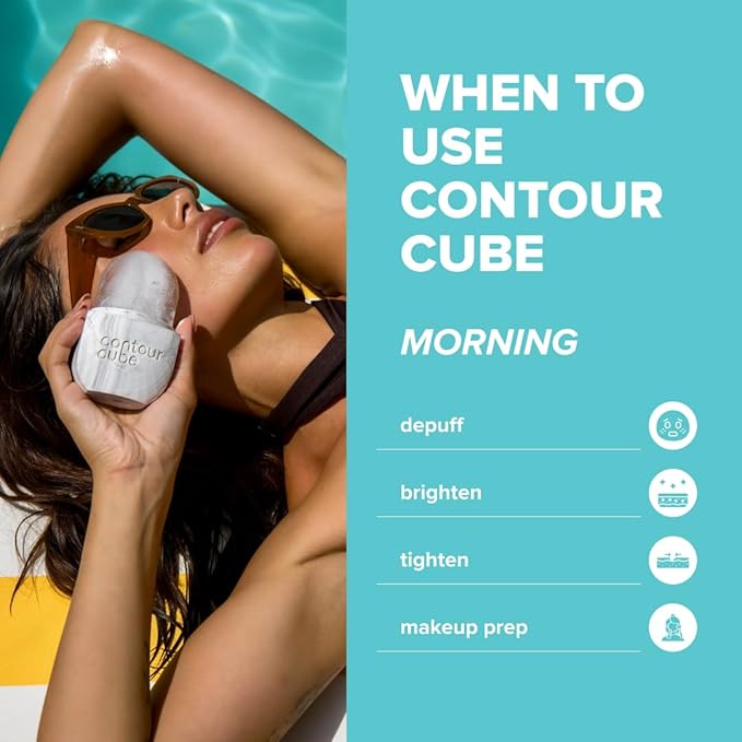 Contour Cube Mini - Revolutionary Ice Roller for Sculpting & De-Puffing - Face Ice Roller & Massager - Ice Mold for Face - Compact Skin Care Tools for Daily Skincare & Travel - Marble