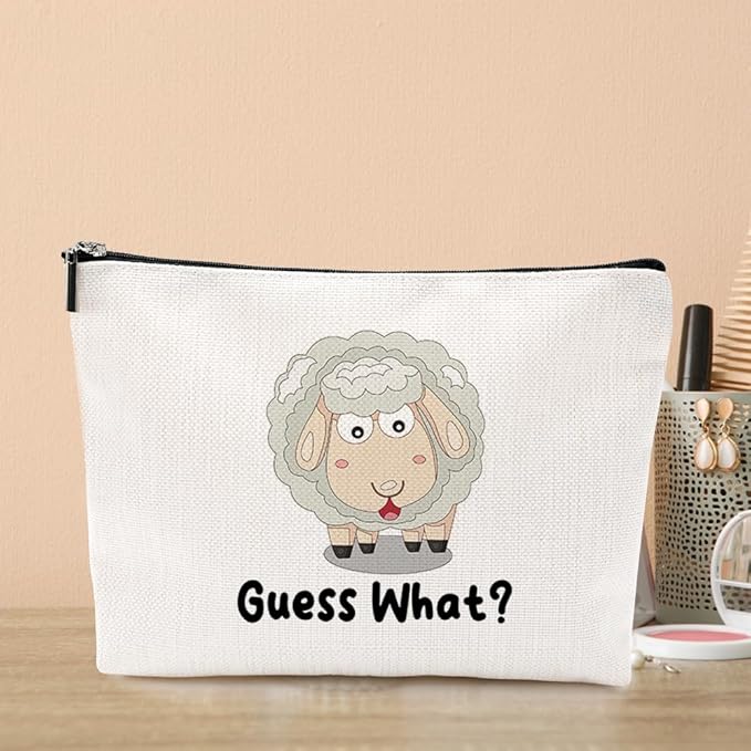 VICBOU Funny Sheeps Makeup Bag Sheep Gifts for Girls Sheep Supplies Accessories Cute Cosmetic Bag for Women Girls Animal Lovers Sister Best Friends Christmas Friendship Birthday Gifts