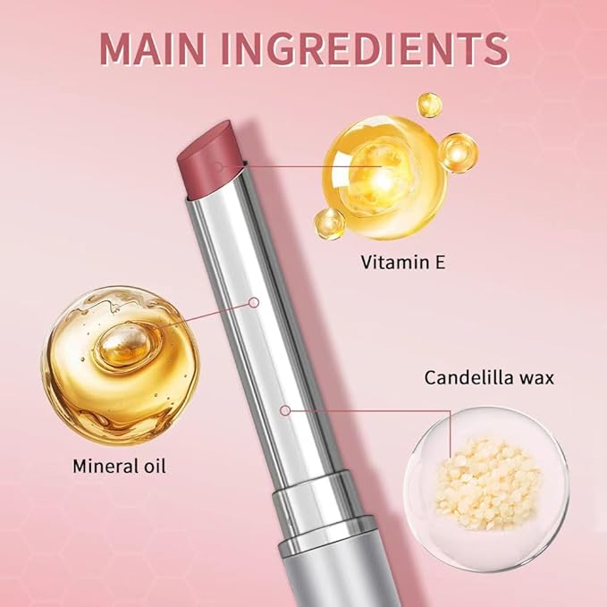 Honey Lipstick Balm - Long-lasting moisturizing lip color, natural and gentle nourishing lip balm, Pink cherry, Hydrating Lipgloss for All Skin Tones (Pink)