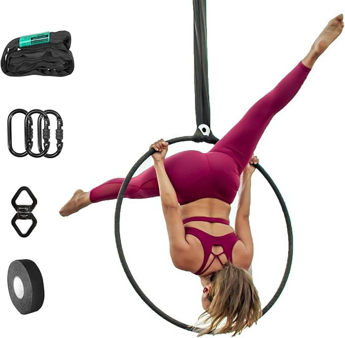 Complete Lyra Aerial Hoop Kit -Aerial Rings Equipment (32mm tube 3ft Spanset