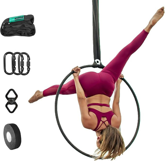 Complete Lyra Aerial Hoop Kit -Aerial Rings Equipment (32mm tube 3ft Spanset