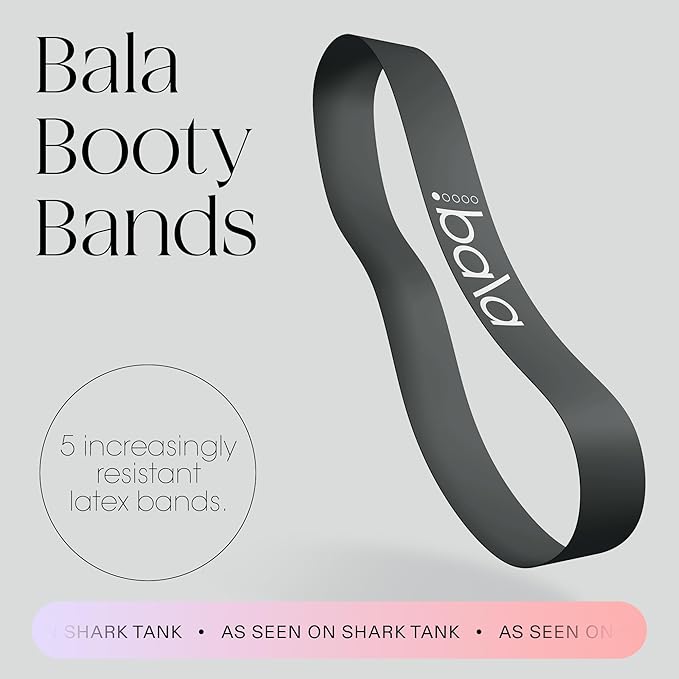 Bala Booty Bands Resistance Bands for Women & Men - Elastic Exercise Bands for Working Out - Wrist, Ankle, Legs & Booty Bands - Workout Resistance Bands for Yoga, Pilates, Strength Training