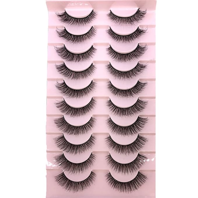 HBZGTLAD Soft Mink Eyelashes 3D Curl Winged End Eye Elongated Fake Lashes Thick Handmade Natural False Eyelash Messy Cross Lash Wholesale (FT-03)