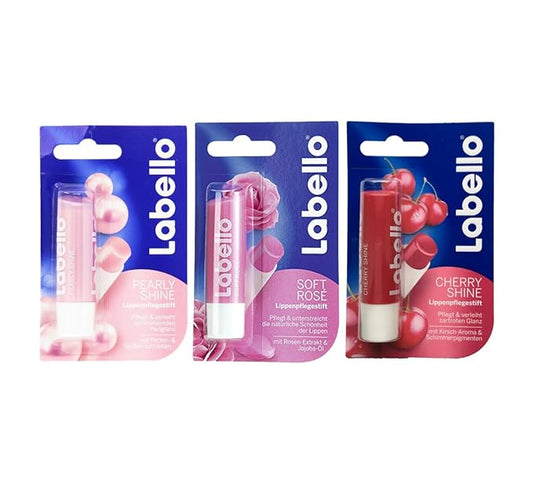 Labello Pearly Shine, Labello Soft Rose, Bundle