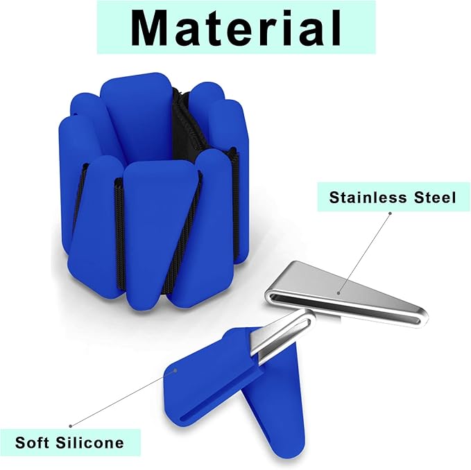 Adjustable Women Wrist Weights - Silicone Bracelet Button 1 LB 2 Per