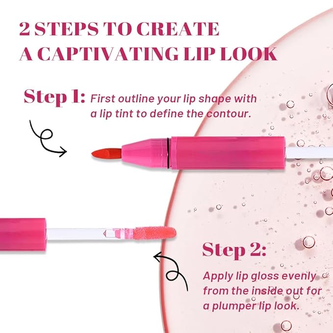 evpct Bright Red Matte Liquid Lipstick Lip Liner Set with Moisturize Lip Oil, 2 in 1 Lipgloss Tints Lipstick Long Lasting Makeup for Women, High Pigmented Lips Stain 24hr Original Smudge Proof labial