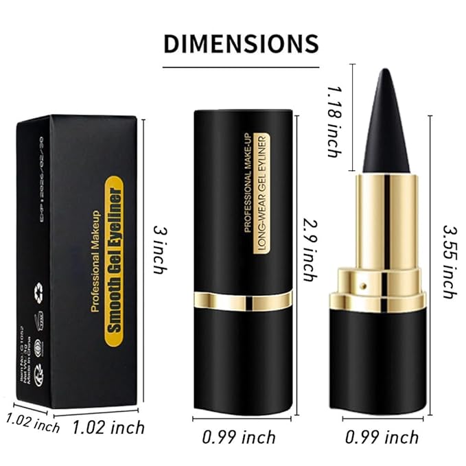 evpct 1Pcs Black Gel Eyeliner Pencil Eye Black Face Paint Stick Makeup Set Waterproof Matte Cream Crayon Eyeliner Pencil Set Cat Eye Liners Eyeshadow Guide delineador de ojos contra el agua