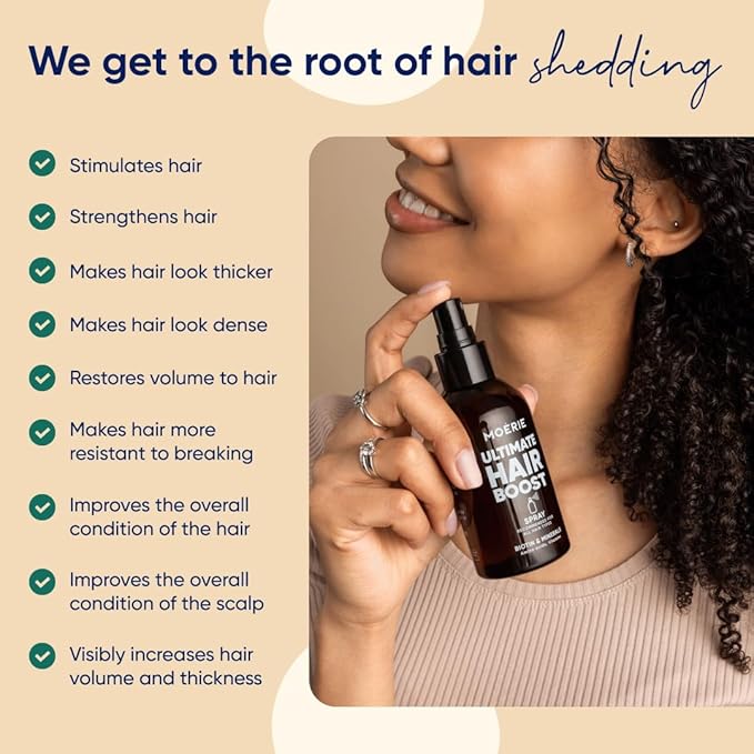Moerie Ultimate Hair Boost Spray Designed to Strengthen and Restore Scalp Health - 100% Natural Hair Serum with over 100 Minerals, Vitamins & Amino acids - Fresh Scent - 5.07 Fl. Oz