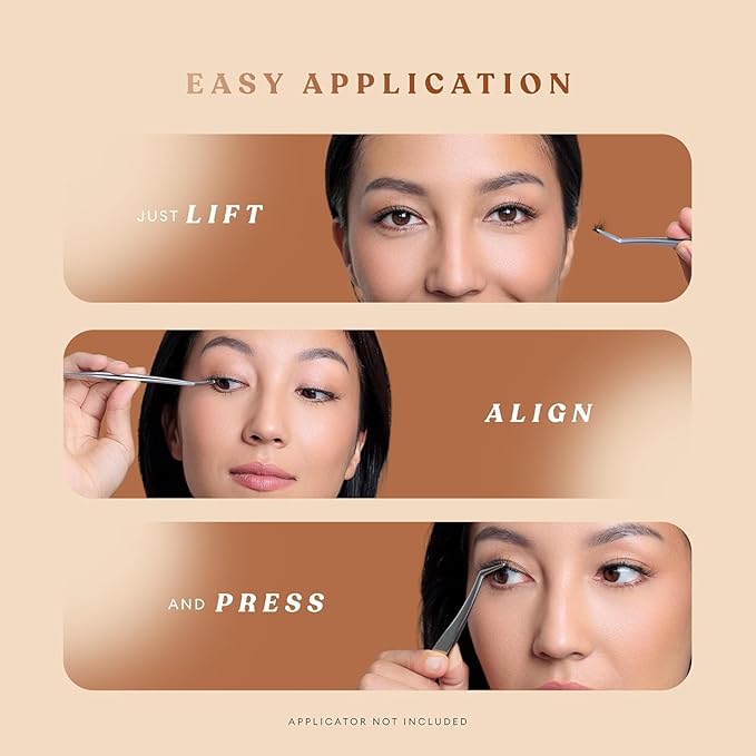 Silly George Pop-On Lashes - DIY 1-Step Pre-Glued Faux Eyelash Clusters, Natural Look Extensions, Light Brown - Rosy, 5-7 Pair Set, Pack of 60 Clusters