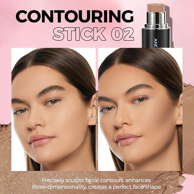 Cream Bronzer Stick, Multi-use Matte Finish Long Lasting Waterproof Contour Stick Face Shaping for Older Women, #2 Neutral Bronzer