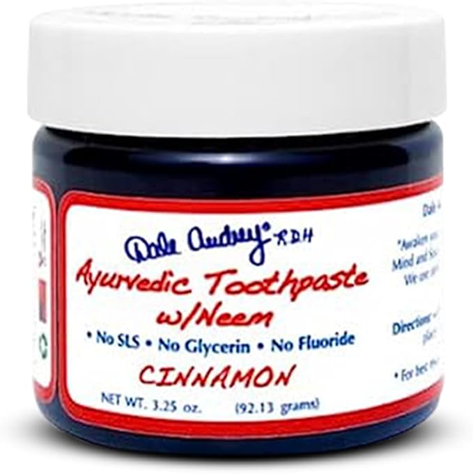 Dale Audrey Ayurvedic Mineralizing Tooth Paste, Organic Cinnamon Flavor for Teeth Whitening and Fresh Breath, Enamel Repair Vegan Toothpaste | Natural Toothpaste Fluoride Free-3.25 Oz