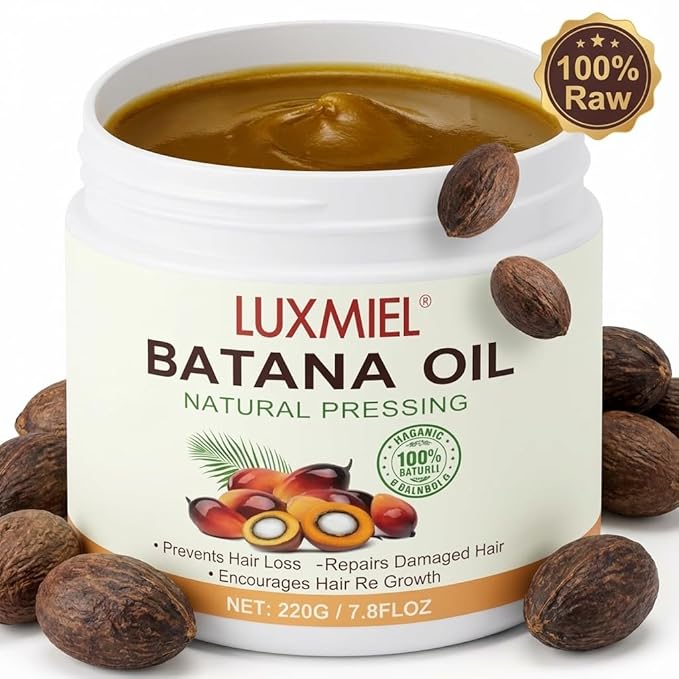 Batana Oil for Hair Growth – 100% Pure & Unrefined Honduran Batana Oil, Cold-Pressed Scalp Treatment for Thick, Strong & Shiny Hair, Batana Hair Oil for Men & Women (7.8 ft OZ)