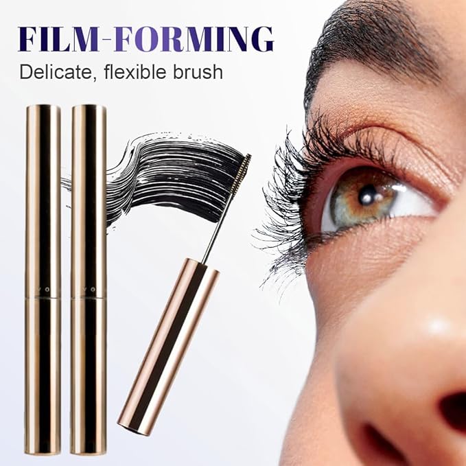 Waterproof Mascara Black, Upgrade 3D Quick Drying Curling Iron Wand Mascara, 2026 New Lengthening Tubing Mascara No Clumping, Curling Luxe Mascaras for Valentine's Day Gifts (Black)