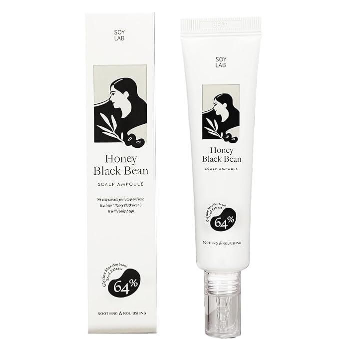 SOY LAB Honey Black Bean Scalp Ampoule - 64% Black Soybean Extract, Scalp Nourishment & Strengthening for Fuller-Looking Hair - 40ml