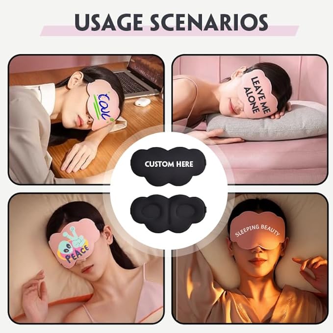 HDSD Custom 3D Sleep Mask with 100% Blackout for Unpressurised Comfort,Washable Eye Cover for Ultimate Relaxation|Excellent for Sleeping,Sleep Eyeshade for Men and Women Memory Foam