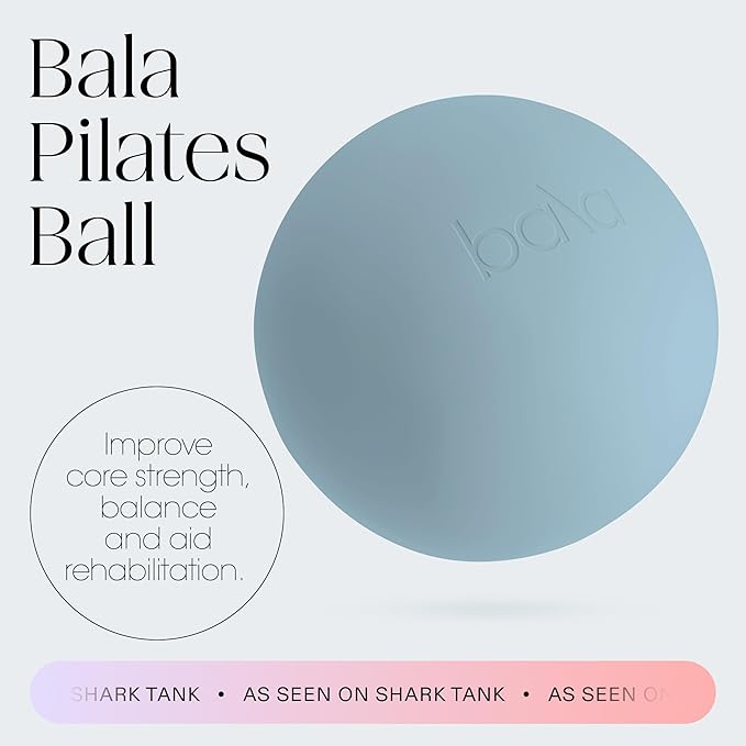 Bala Non-Weighted Exercise Ball - 8" Yoga Ball for Barre, Stretching, Strength & Core Training - Small Pilates Ball Workout Accessory with Mini Pump for Home Gym & Fitness Routines - 100% PVC