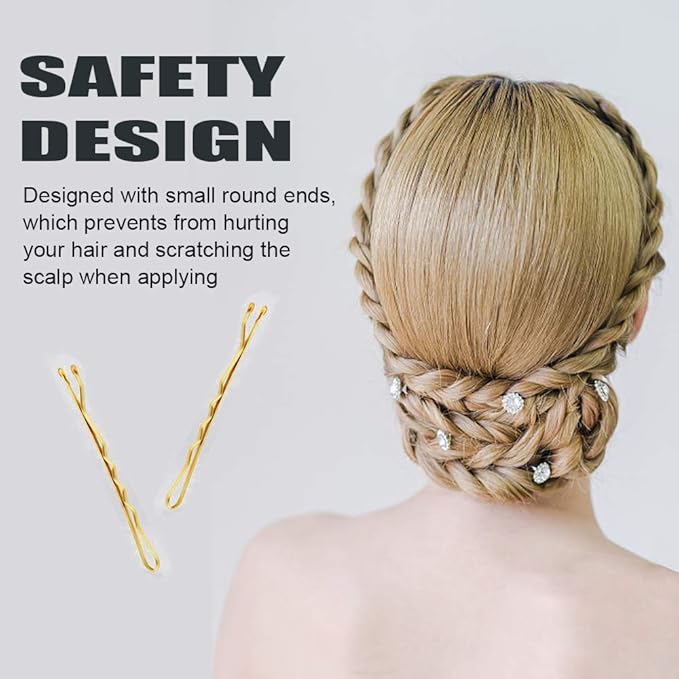 MAORULU Bobby Pins, 200 CT Gold Bobby Pins for Buns, Premium Hair Pins for Kids, Girls and Women, Great for All Hair Types, 2 Inch for Thick Hair and Thin Hair (Blonde)