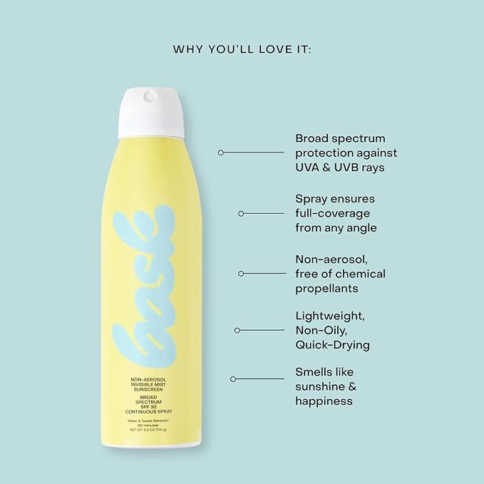Bask Suncare SPF 30 Sunscreen Spray - Non-Aerosol, Broad Spectrum UVA/UVB Protection, Dermatologist Recommended, Moisturizing, Lightweight & Non-Greasy, 5.5 oz (Value Pack of 3)