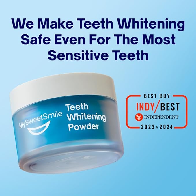 MySweetSmile Teeth Whitening Powder – 6 Month Supply – Removes Years of Coffee, Tea, Smoking & Ageing Stains – Dentist-Approved & Enamel-Safe – IndyBest Award-Winning Whitener – Fresh Mint Flavour