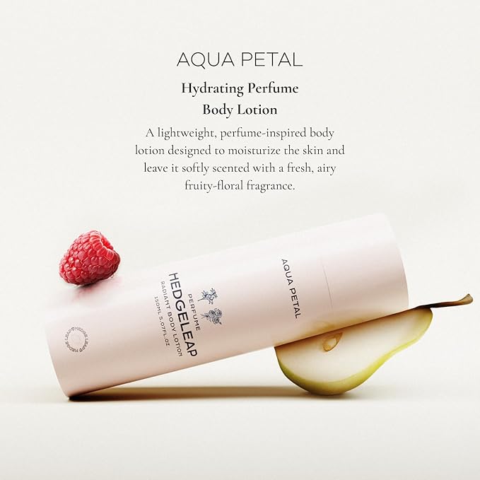 HedgeLeap Scented Body Lotion – Fragrance Moisturizer Cream Hydrating Formula Fruity-Floral Perfume Scent | 2% Niacinamide & Hyaluronic Acid | Aqua Petal, 150 ml