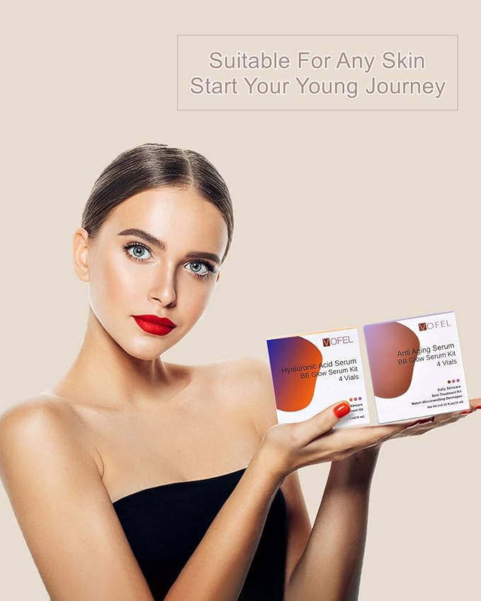 Anti Aging Serum Hyaluronic Acid Serum For Face BB Glow Starter Kit Serum Ampoules for Skin Treatment Kit 0.35 oz 8 Vials