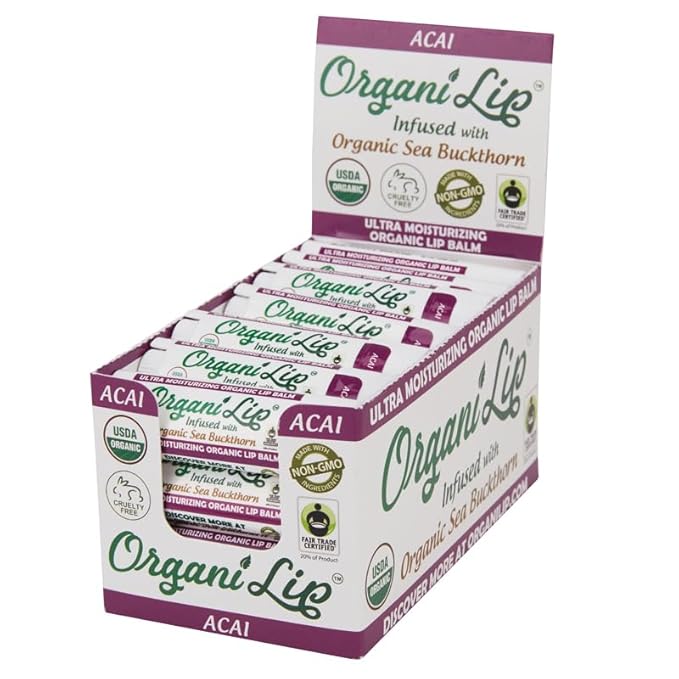 Organic Lip Balm, Acai Flavor, Ultra Organic,