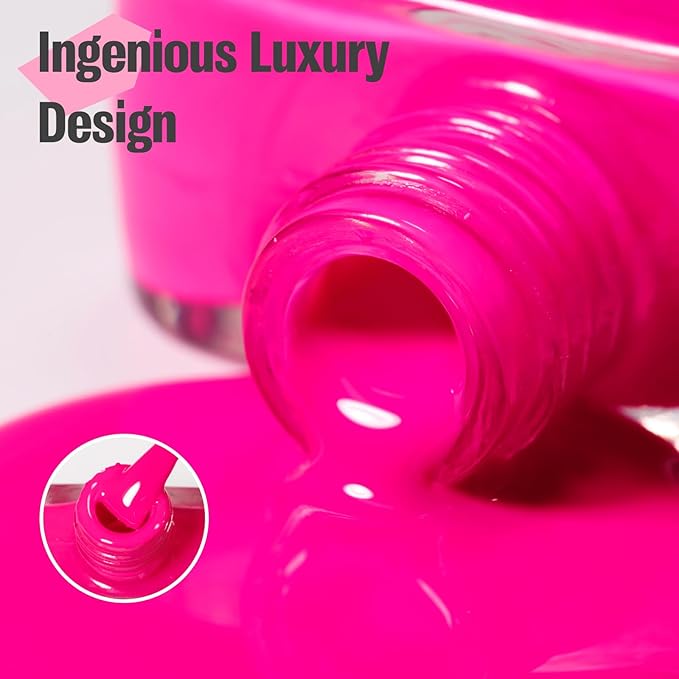 Bright Hot Pink Nail Polish Quick Dry 15 ml - High Pigment Air Dry DIY Nail Art - Salon-Quality Manicure at Home