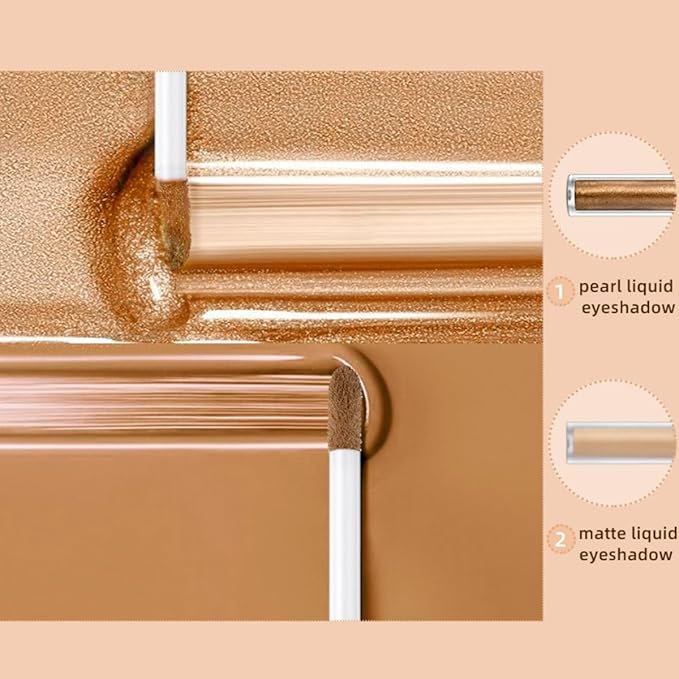 Glitter Matte Eyeshadow liquid Pigments Metals Gloss Sparkling Smokey Eye Looks Shimmer Light Brown