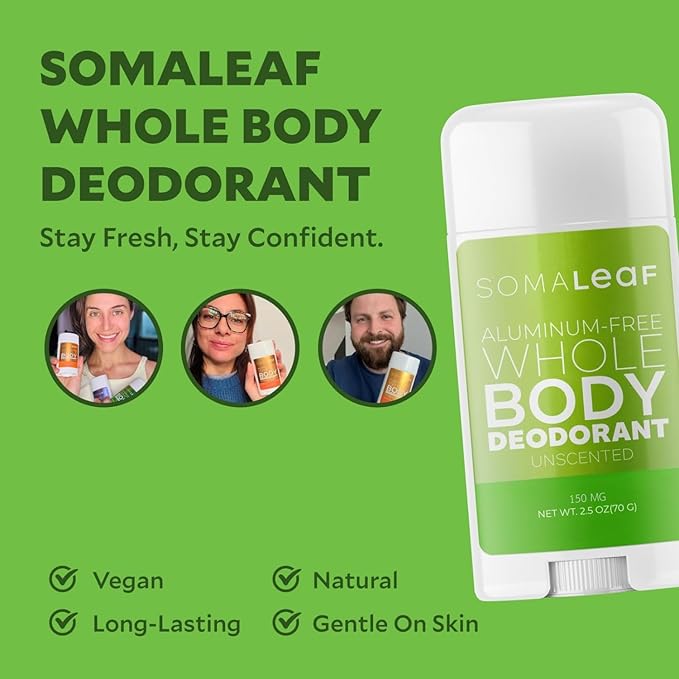 Full Body Deodorant Stick Features Naturally Sourced Ingredients,Aluminum-Free Deodorant Suitable for Both Men and Women | 72 Hours of Odor Defense, 2.5 oz