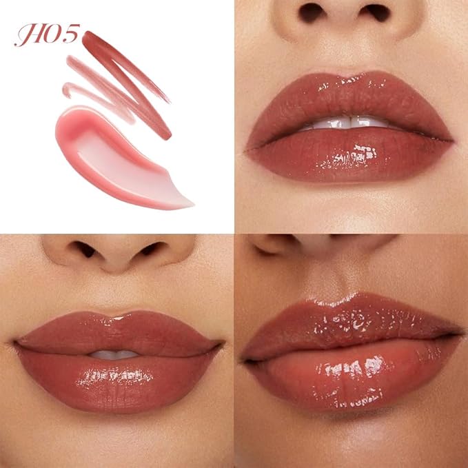 evpct Ruby Red Matte Liquid Lipstick Marker Pen Lip Liner Set with Glitter Lip Oil, 2 in 1 Lipgloss Lipstick Long Lasting Waterproof for Women, Longwear Lips Stain 24hr Original Smudge Proof labial