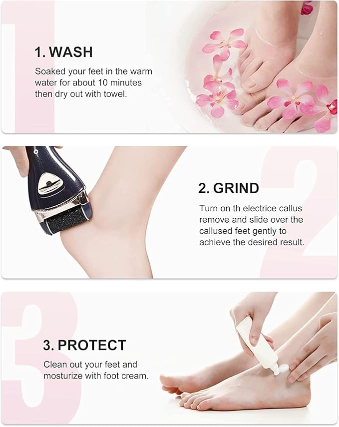 Electric Foot Callus Removers Rechargeable, Portable Electronic Foot File Pedicure Tools, Electric Callus Remover Foot Scrubber Kit, Professional Foot Care Ideal Gift for Dead, Hard Cracked Dry Skin
