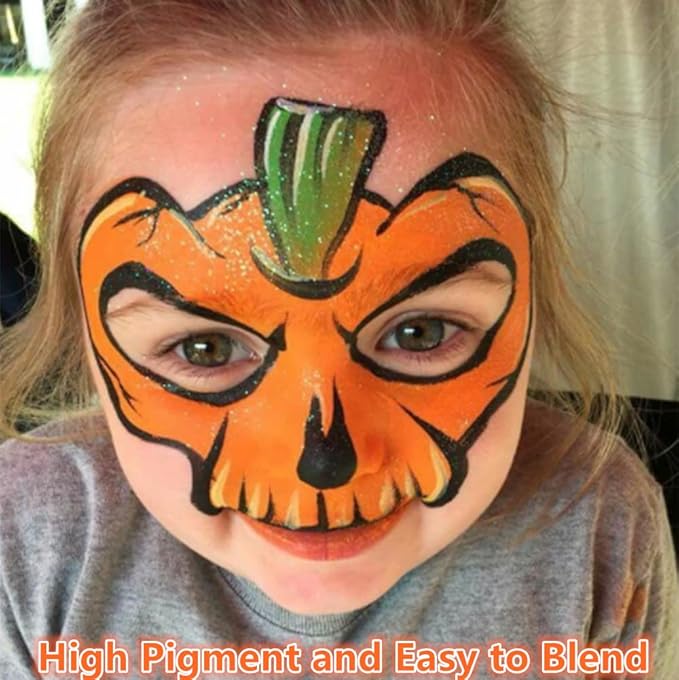Go Ho Orange Body Paint Washable(2.37oz/pc),Water Based Cream Orange Face Body Paint for Starfire SFX Cosplay Costumes Festivals Halloween Pumpkin Makeup