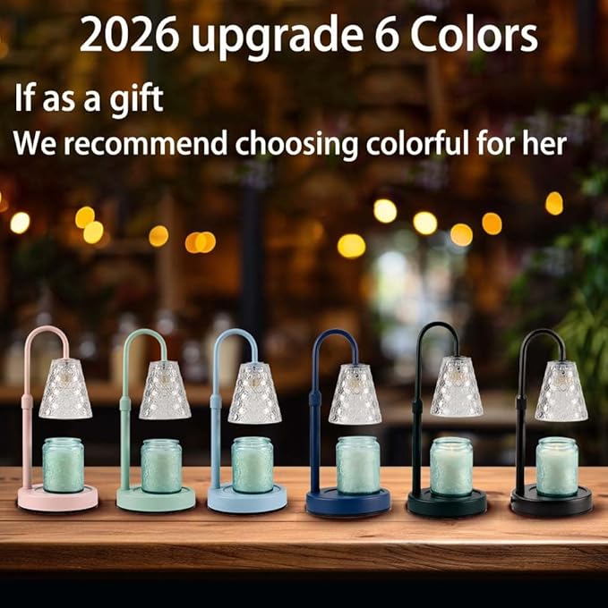 Candle Warmer Lamp with Timer Dimmable,Valentines Day Gifts for Her Women Mom, House Warming Gifts New Home Decor, Wax Melt Warmer with 2 Bulbs