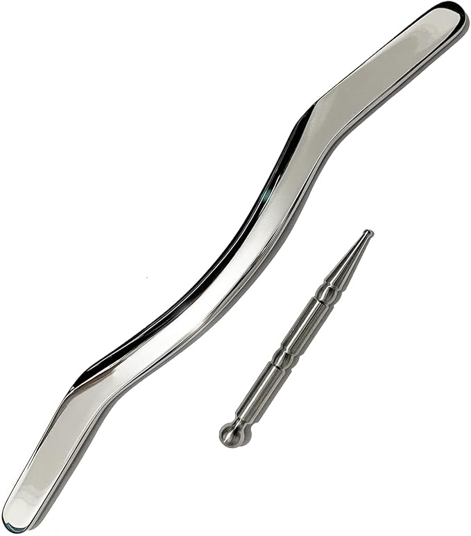 Gua sha Tool gua sha Stainless Steel -Set 2 pcs iastm Tool Gussha Massage Tool Muscle Scraping Tool for Soft Tissue Therapy and Reduce Arms,Back, Legs, Neck Muscle Pain(L)…
