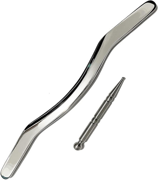 Gua sha Tool gua sha Stainless Steel -Set 2 pcs iastm Tool Gussha Massage Tool Muscle Scraping Tool for Soft Tissue Therapy and Reduce Arms,Back, Legs, Neck Muscle Pain(L)…