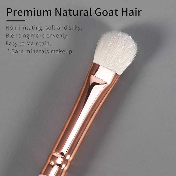 ENZO KEN Natural Goat Hair Eyeshadow Brush, Large Smudge Eye Shadow Brush, Shader Eye Shadow Brushes, Single Natural Hair Makeup Brush, Single Eyeshadow Blending Brush.