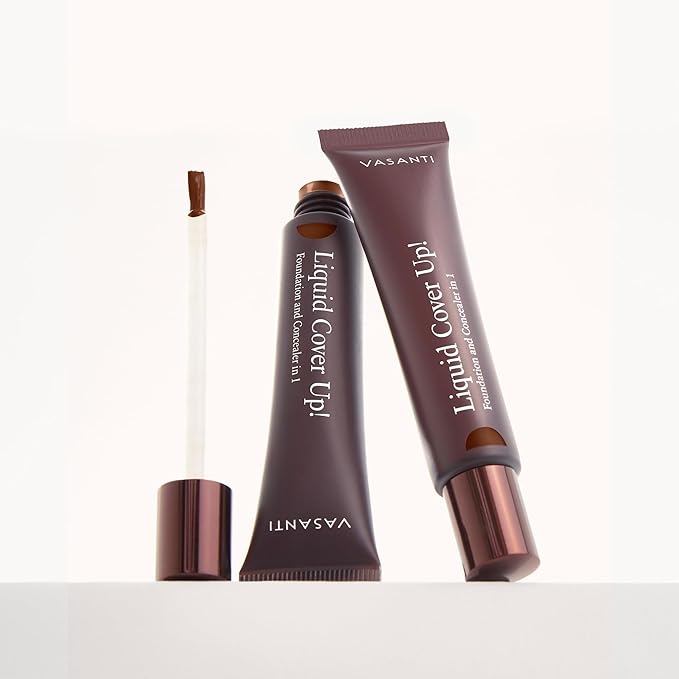 VASANTI Oil-Free Foundation & Concealer in 1 - Liquid Cover-Up (V13) - Full Matte Coverage Long Lasting Paraben-Free Vegan Friendly Makeup