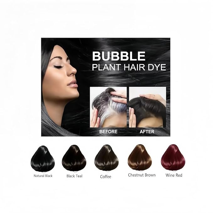 200 ML Natural Plant Hair Dye, Pure Plant Extract for Grey Hair Color Bubble Dye (Coffee)