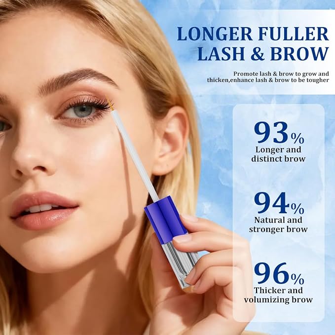 Lash & Brow Growth Serum Kit - Visible Growth in 4 Weeks, 3-Month Supply, Natural Plant Extracts for Longer Eyelashes & Fuller Eyebrows, Gentle Non-Irritating Formula (3ml x 2)