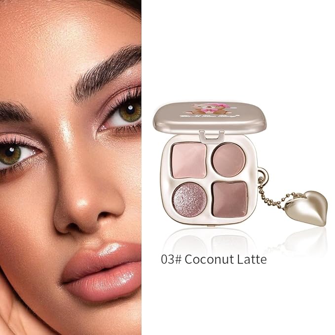 Professional Eyeshadow Palette, Nude Taupe and Brown Neutral Shades, Velvety Matte and Satin Shimmer Finishes, High Pigment Blendable Colors, Waterproof Long-Lasting Eye Palette, 03, 4 Colors