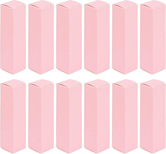 Framendino, 50 Pack Pink Kraft Paper Lipstick Boxes Rectangle Lipstick Bottle Boxes Reusable Lip Balm Packaging Cases Gift Wrapping Box for DIY Gift Packaging (3.3x0.79x0.79)